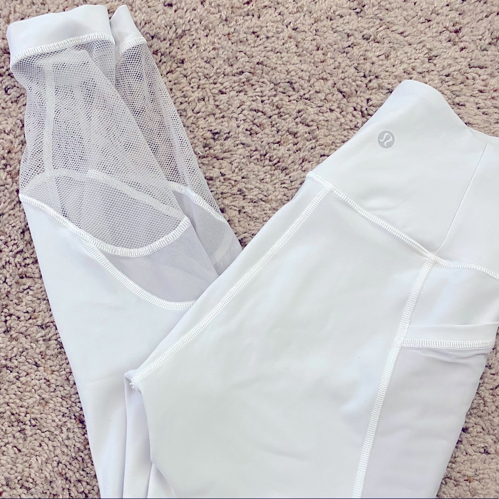 Lululemon mesh white leggings